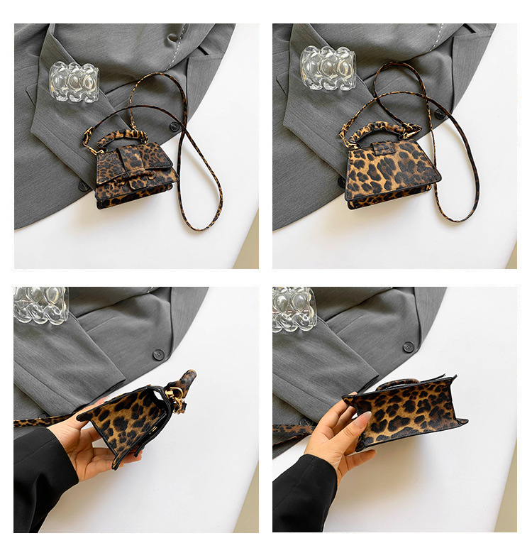 Small niche leopard print design 2024 new handheld casual western-style personalized crossbody small square bag_voghion.com