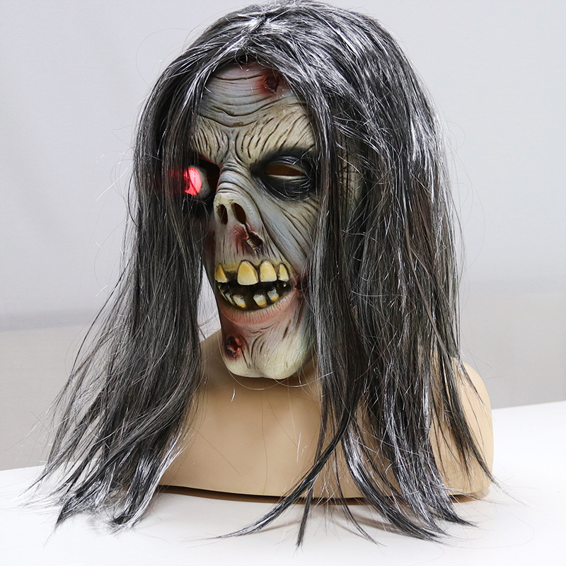 Novidade e uso especial Máscara brilhante Halloween horror zumbi chapéu cosplay traje engraçado cena assustadora complicada adereços_voghion.com