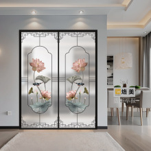 艺术玻璃厨房推拉门客厅阳台移门双面效果新中式风格钢化双层