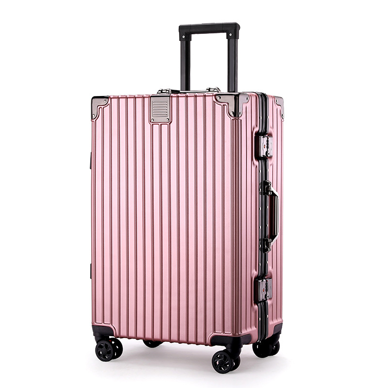 Nuevo marco de aluminio de gran capacidad caja de la carretilla rueda universal de alto aspecto maleta de viaje 24 pulgadas Contraseña de bloqueo de embarque caso