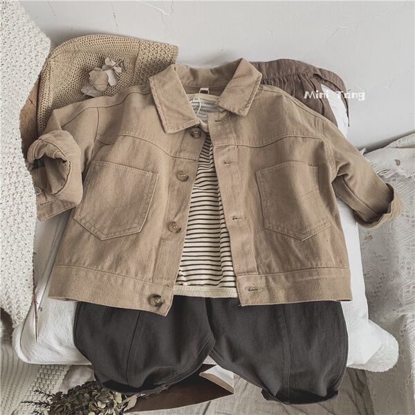 Demi-season children's solid trousers for boys for leisure