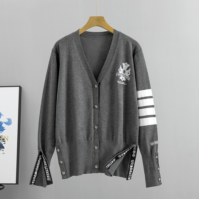 Spring and Autumn College Style TB Four Bar Top Cross Sweater Knitted Cardigan Women's Fashion Loose Trendy Brand Coat