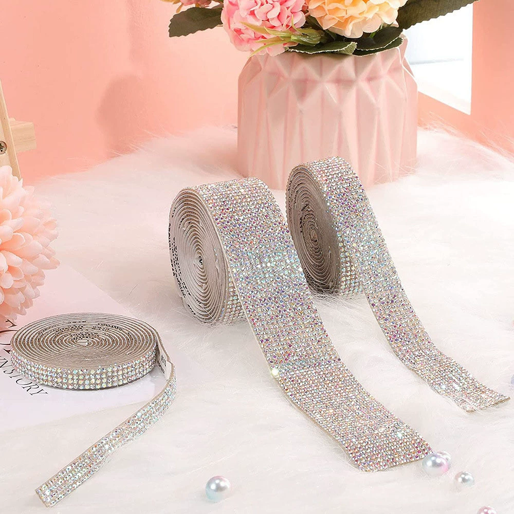 Rhinestone Self-Adhesive Strips, 50 cm Decorative Diamond Tape, multiple row options