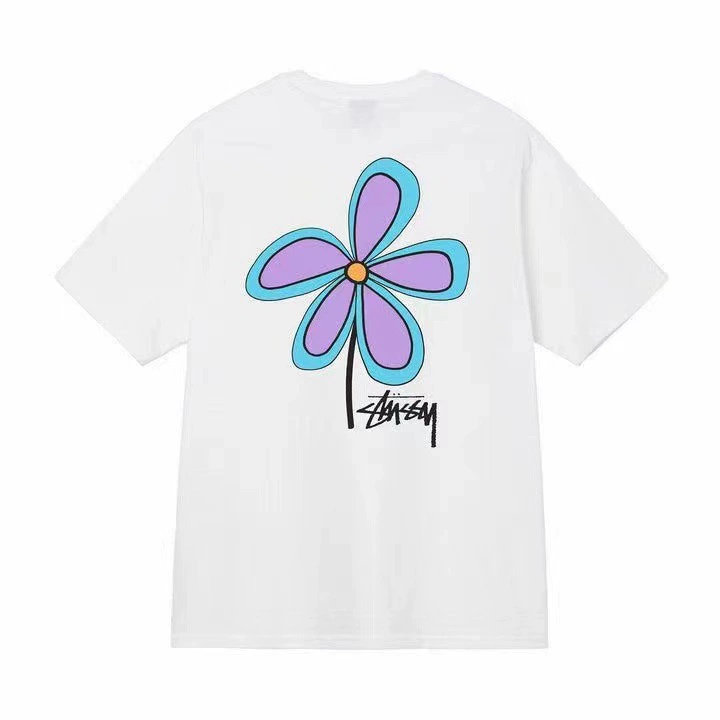 Футболка (Stussy) свободного кроя унисекс, короткий рукав, ткань 230 г, коллекция лета 2025