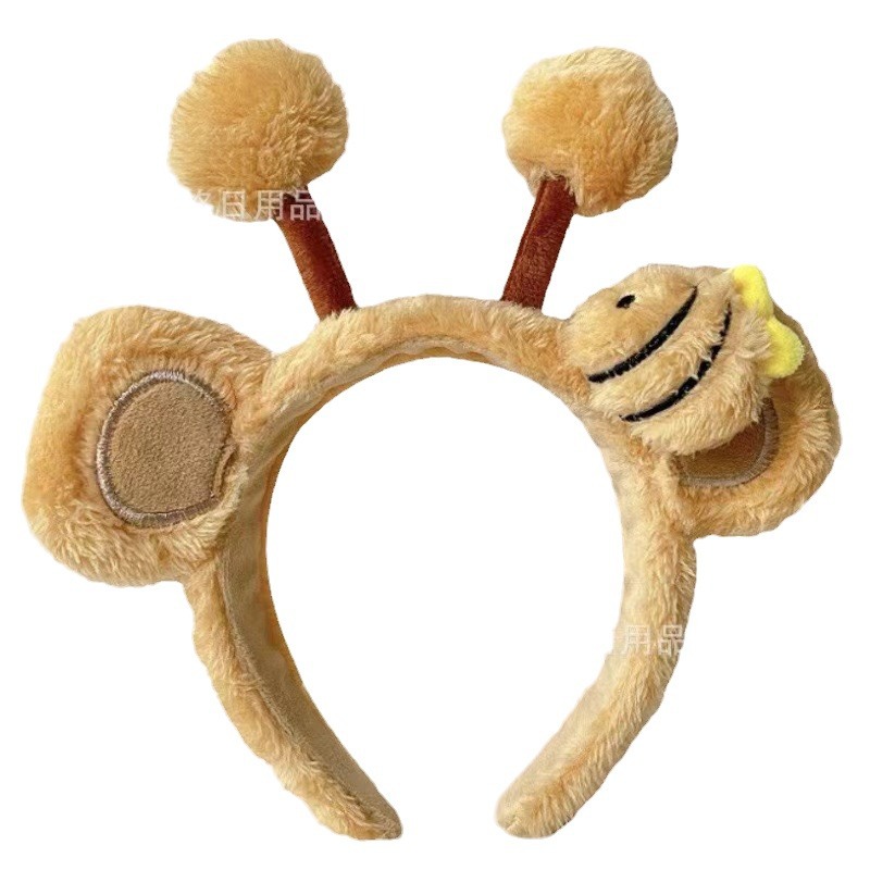 Cute pelúcia abeja cabello de dibujos animados cabello de dibujos animados pelúcia lavar la cara máscara de cabello gran descuento