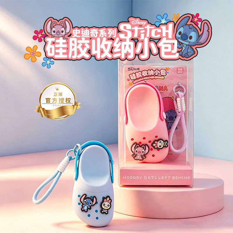 Lilo & Stitch Angel Croc Shoes Silicone Coin Purse Mini Earphone Storage Bag Cute Bag Pendant