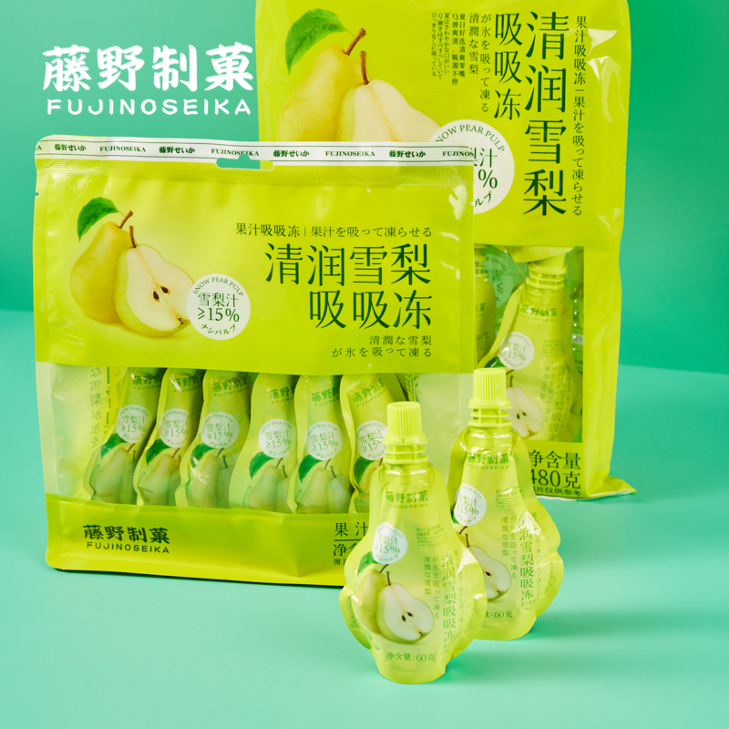 Fujino Candy Clear Snow Pear Sucking Pops Bag - Office Snack for Trendsetters - Thirst Quenching Juice Drink