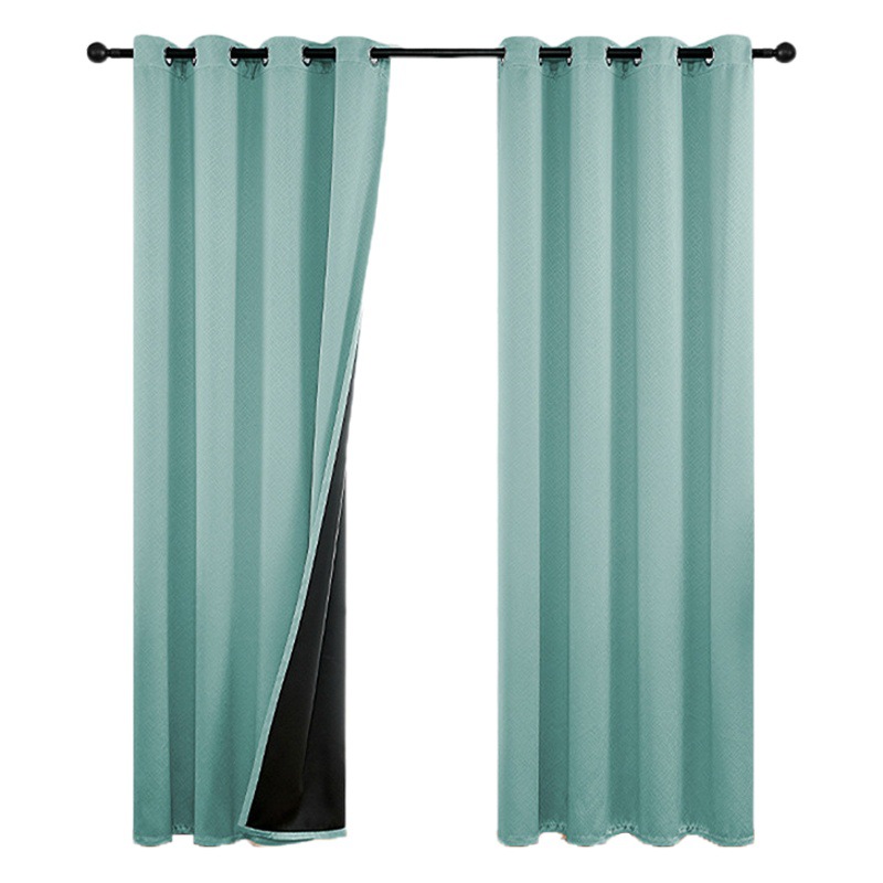 Entrega producto terminado Amazon transfronterizo completo sombreado tela Plaid cortina perforada dormitorio sala de estar cortinas de comercio exterior