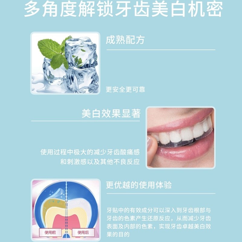 佳洁堂牙贴美白去黄亮白去烟茶渍炫白抑菌清新无残留洁白干式牙贴|undefined