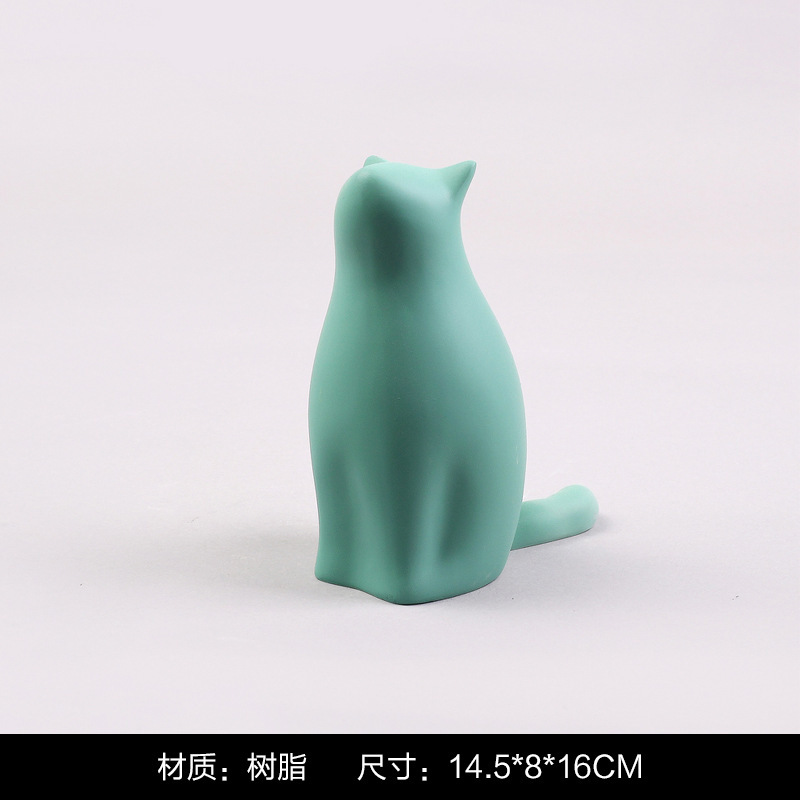 モダンでシンプルなかわいいペットの猫とクマの幾何学的な動物の装飾品北欧ホームモデルルームワインキャビネット子供部屋の装飾|undefined