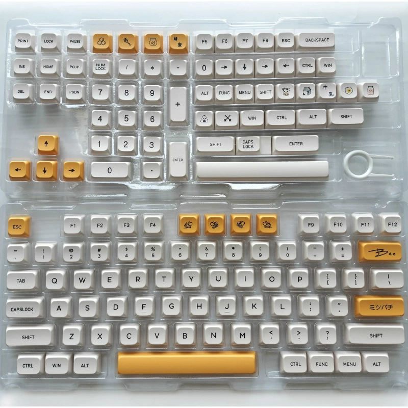 180‑ключевой набор клавиш PBT для сублимации, профиль XDA, цвета Honey Milk, многоязычные надписи