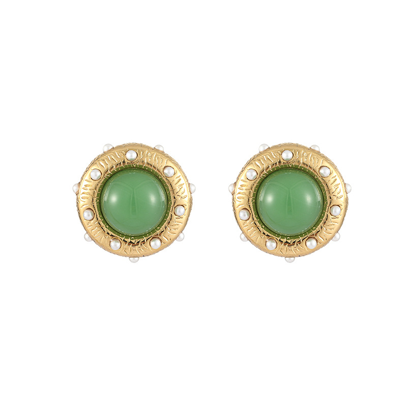 Geometric Pattern 1 Pair Retro Commute Geometric Plating Titanium Steel Ear Studs