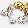 4 6 8 12 10mm white diamond ring silver gold plating rose gold white K gun black waves and straight rhinestones w6