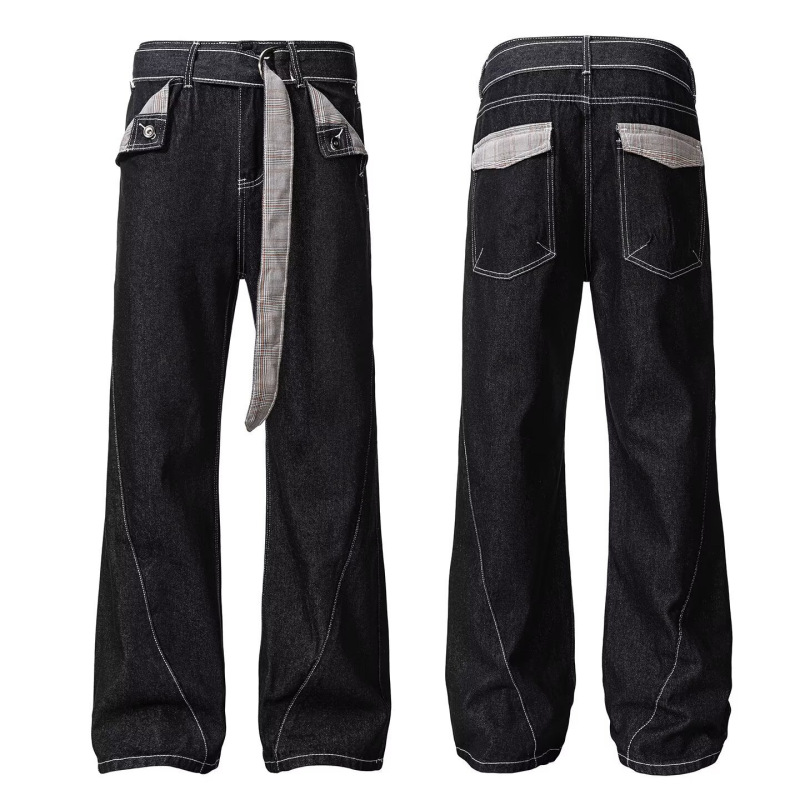 Autumn and Winter New Factor American High Street Retro Jeans for Men and Women, Loose Casual Versatile Design Trendy Brand Pants