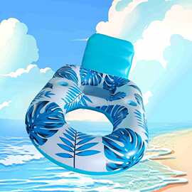 厂家新款户外带网充气浮排便携式成人水上充气床躺椅浮漂吊床浮床