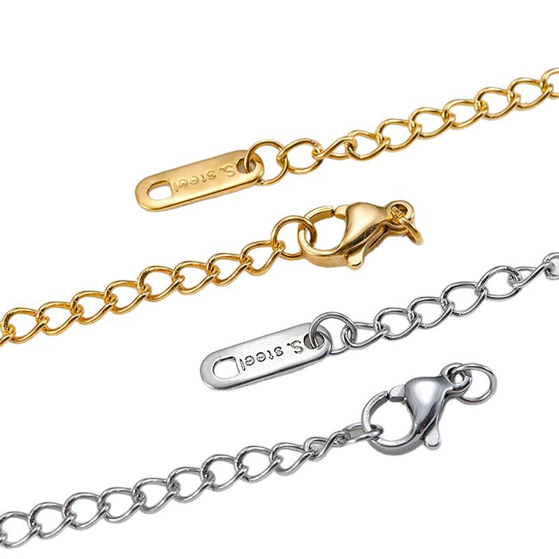 真空メッキステンレス鋼ロブスターバックルテールチェーンセット延長チェーンタグ diy ネックレスブレスレットチェーンアクセサリー組み合わせ|undefined