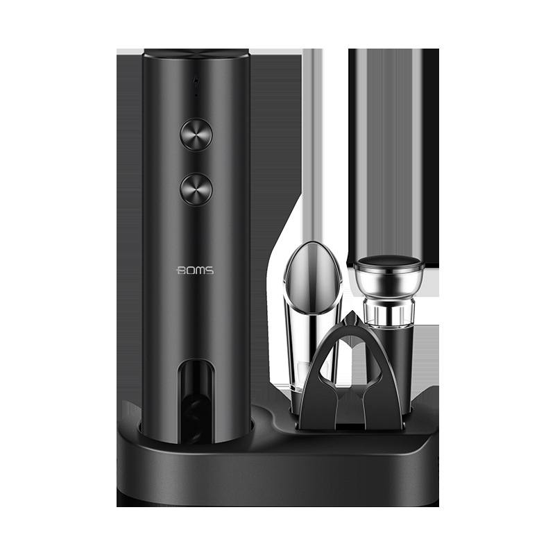 Kit de abertura de vino eléctrico de tres piezas recargable multifuncional doméstico de arranque automático de vino completo conjunto de abertura de botellas de vino tinto