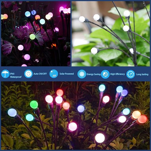 Solar Firefly Light Outdoor Solar Lawn Light Starburst Swing Light Garden Decorative Light Park Landscape Light