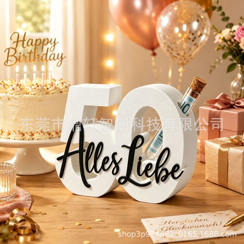 Cross-border popular 3D printed birthday gift, creative age number ornament, 3D printed creative birthday gift