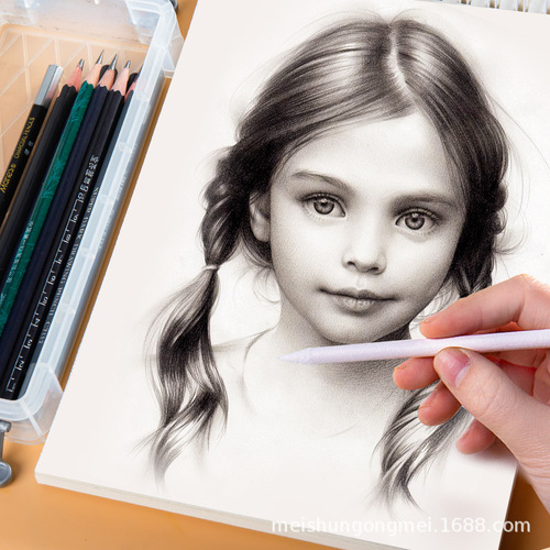 Paper and pencil set: 3-piece paper eraser for sketching, large and small 6-piece paper and pencil set, writing and drawing tools, Xuan paper for sketching and painting, smudging pencils