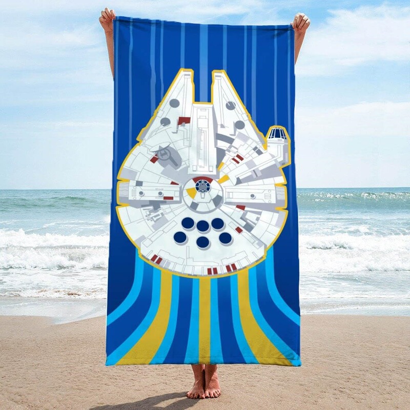 Star Wars Spacecraft Printed Beach Towel, Microfiber Quick-Drying Absorbent Bath Towel, Seaside Vacation Swimming Towel