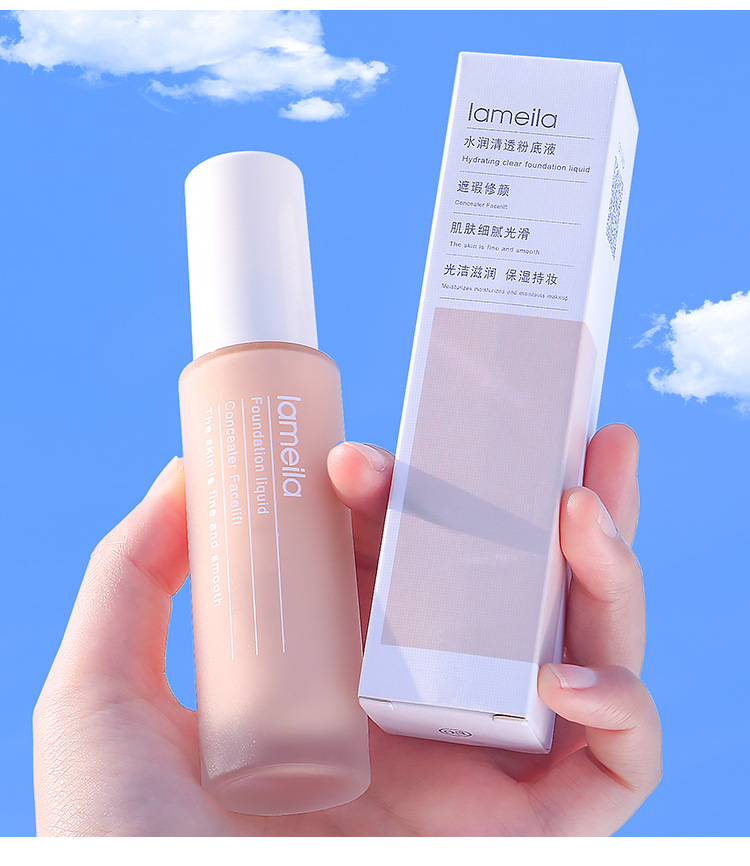 This hydrating and clear foundation liquid provides moisture, concealer, oil control, long-lasting makeup without smudge, and is less prone to powder sticking. It offers a natural nude look and is affordable for students undefined