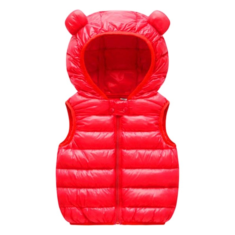 Chaleco con capucha de dibujos animados corto cálido chaqueta acolchada de algodón para niños invierno nuevo chaleco acolchado de algodón para niños chaqueta acolchada de algodón para bebés