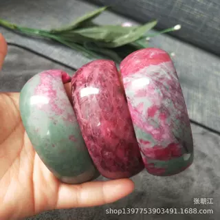 多色玉器玉石玉镯手环饰品 圆条加宽玉石手镯珠宝店直播货源销售