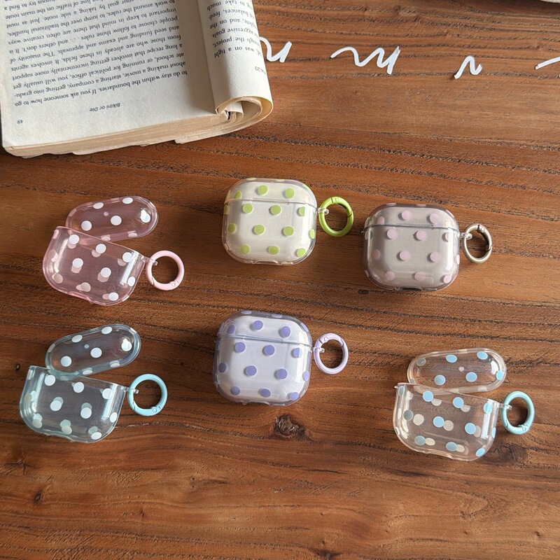 Ins Semi-Transparent Polka Dot Simple and Suitable Protective Cover for Apple AirPods Pro3 Bluetooth Earphones 3Rd Generation Earphone Soft Case Ins Semi-Transparent Polka Dot Simple and Suitable Protective Cover for Apple AirPods Pro3 Bluetooth Earphones 3Rd Generation Earphone Soft Case