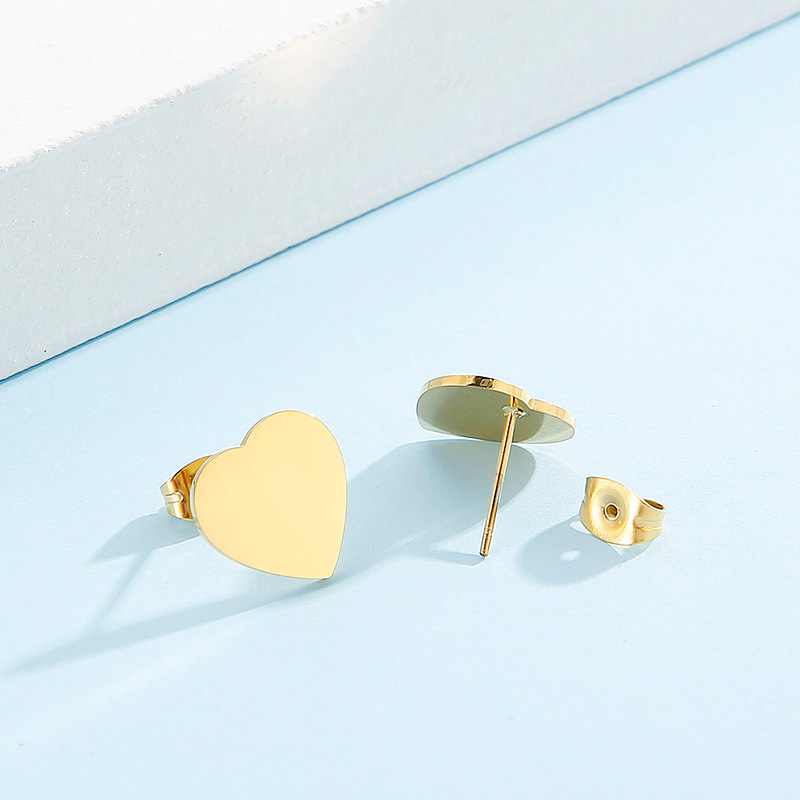 Fashion Leaves Heart Shape Titanium Steel Layered Plating Chain Shell Earrings Necklace