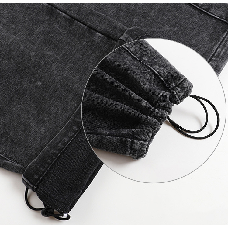 Benutzerdefiniertes LOGO Herren Baumwoll-Sprühfärbung Waschbare Leichte Gebürstete Kurzarm-Shorts Paar-Set – Detail 18