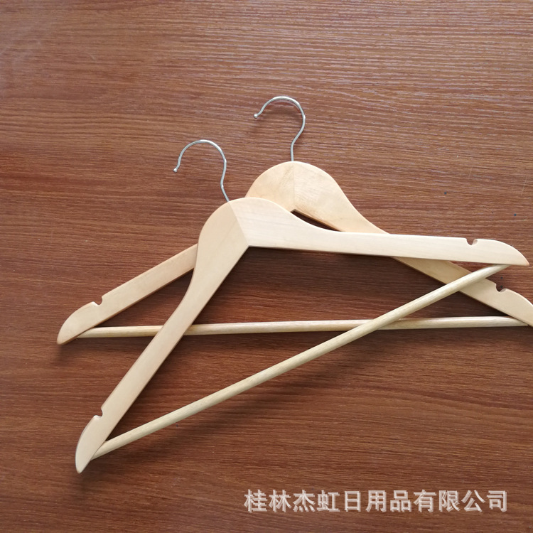 Cheap Wooden Hangers, Low-Priced, for Supermarkets, Home Use, Clothing Stores, Non-Slip, Non-Marking, Customizable, Storage
