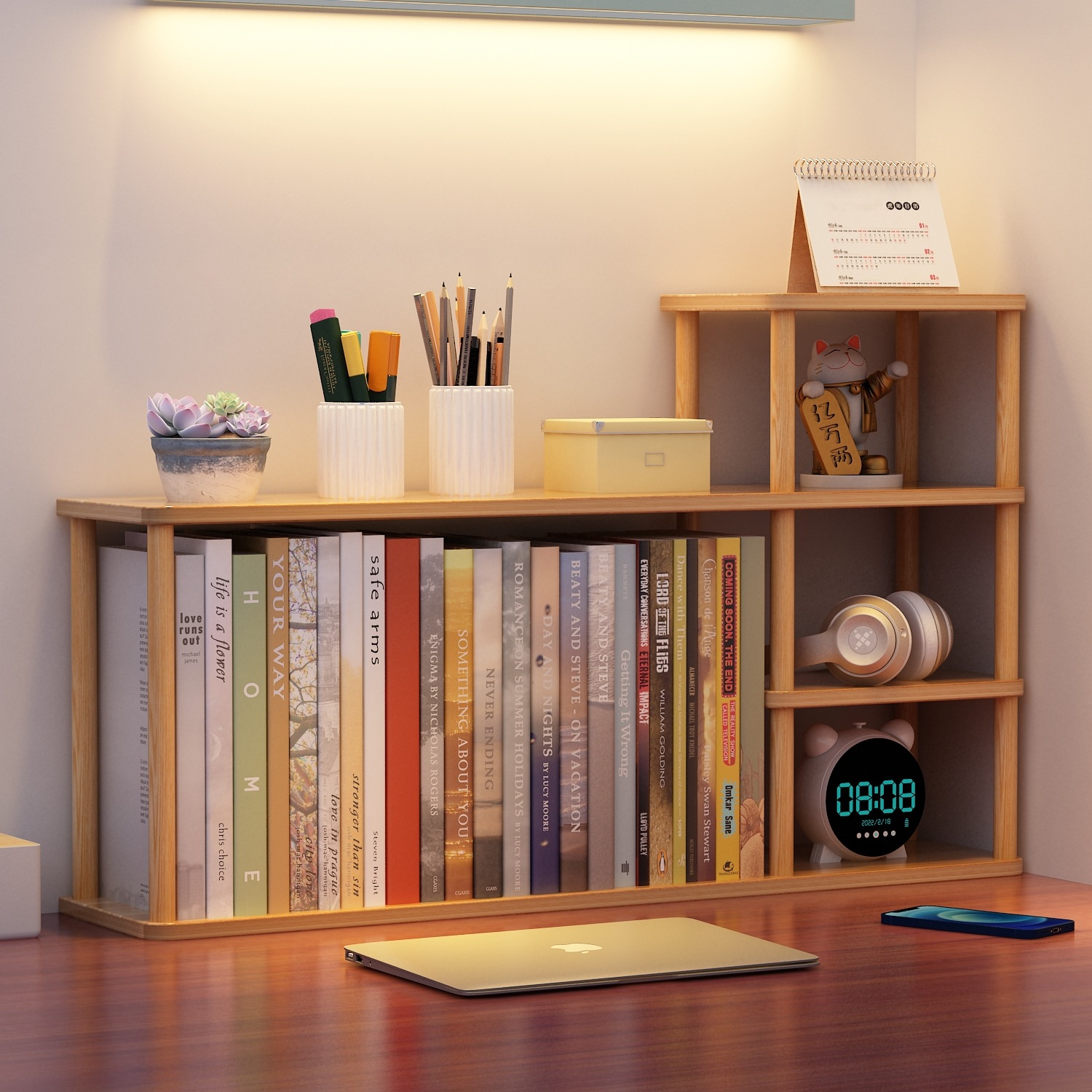 Desktop Layered Bookshelf Office Desk Multi-layer Storage Rack Simple Kidsren's Storage Student Storage Small