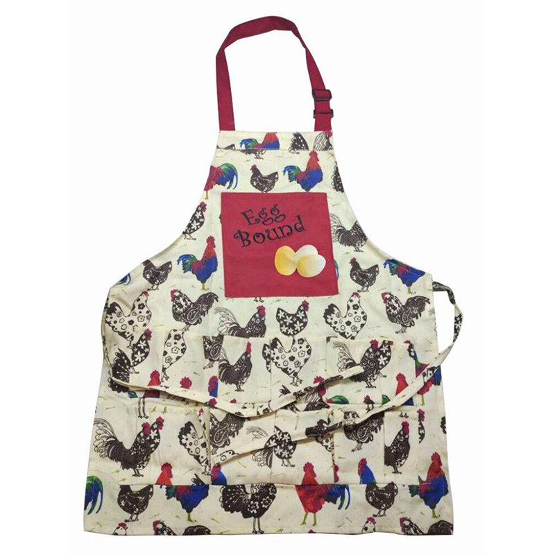 Delantal de lona de comercio exterior niños adultos colección de media longitud delantal de huevo multi-Bolsillo delantal de cocina para el hogar al por mayor