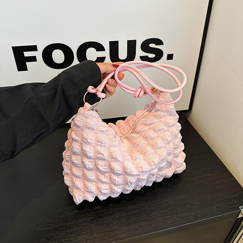 Comercio exterior crema blanca con bolso de hombro, bolso debajo de la axila, burbuja de nubes de nicho, textura lujosa, bolso de mujer universal image 8