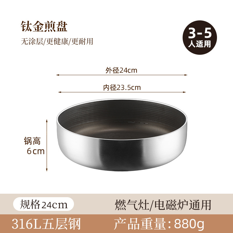 Ti acero inoxidable fondo plano de panela