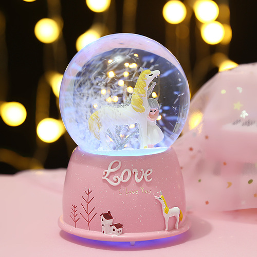 Luminous Dolphin Crystal Ball Music Box for Kids, Boys and Girls, Birthday Gift for Friends, Students, Couples, Graduation Gift, Decorative Ornament
