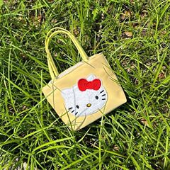 2025新款Kitty绣花手提包可爱女生卡通凯蒂猫单肩包ins高级感女包