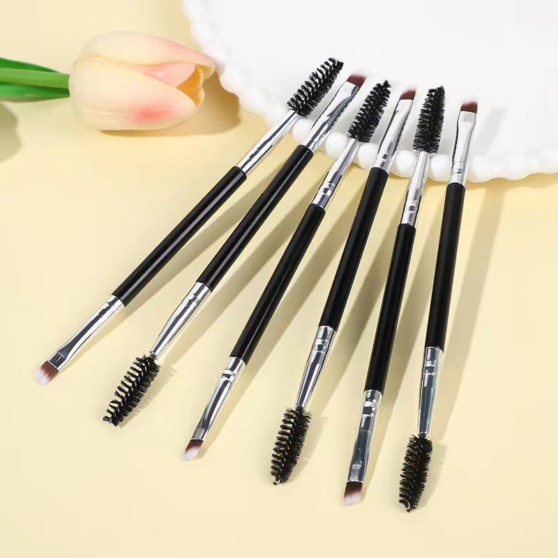 Cepillo de cejas de doble cabeza cepillo de cejas espiral cepillo de pestañas cepillo de maquillaje de doble cabeza cepillo de maquillaje portátil de doble propósito cepillo de maquillaje herramientas de belleza