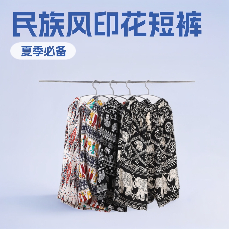 Cotton Silk Shorts for Men and Women, Ethnic Style, Artificial Cotton Printed Summer Mid-Length Pants, Plus Size Cotton Silk Beach Shorts, Factory-Made, Suitable for Outdoor Wear Cotton Silk Shorts for Men and Women, Ethnic Style, Artificial Cotton Printed Summer Mid-Length Pants, Plus Size Cotton Silk Beach Shorts, Factory-Made, Suitable for Outdoor Wear