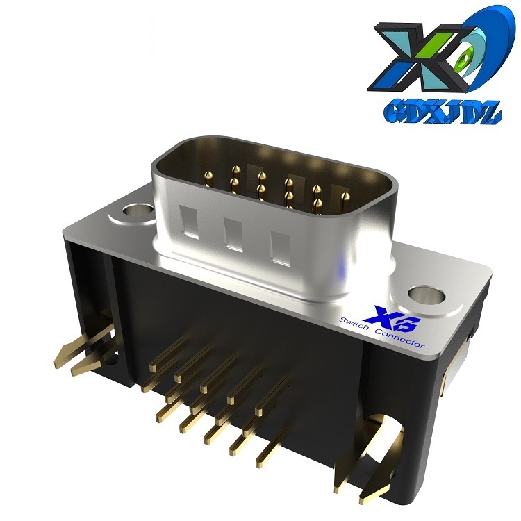 E-SUB15PIN连接器 焊板插板式 90度弯脚 串口VGA插座