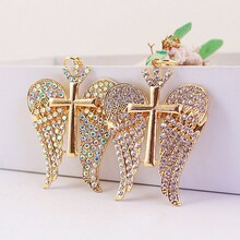 创意可爱水晶皇冠天使翅膀钥匙扣女包配饰天使金属挂件钥匙链1469