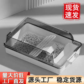 猫砂盆半封闭式超大号防臭猫厕所宠物用品防外溅特大号猫砂盆批发