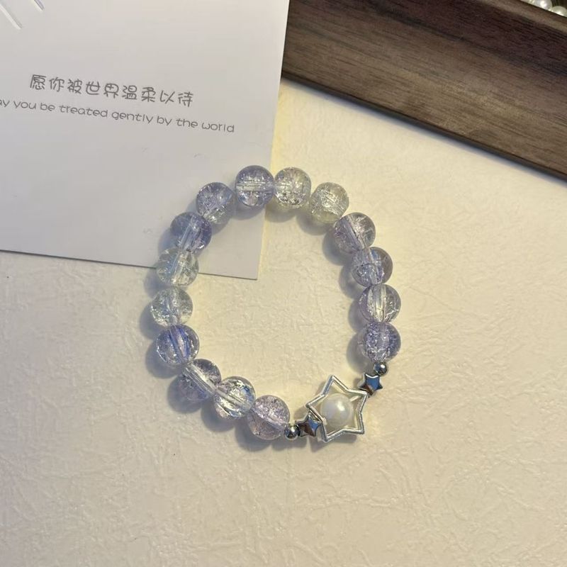 新款碎花星星琉璃手链女ins小众设计森系仙女甜美闺蜜彩珠手串女|undefined