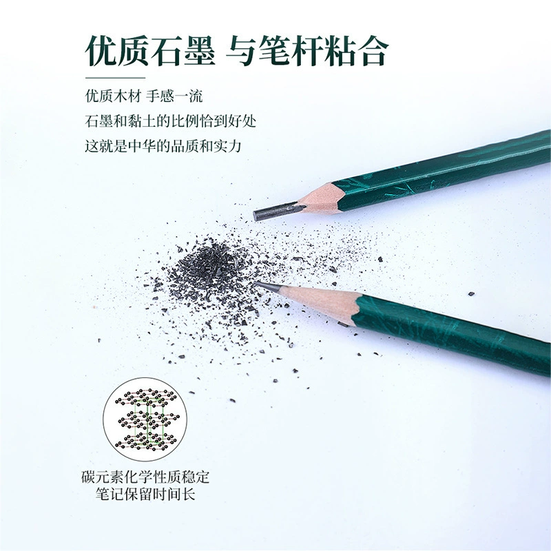 Пенал Zhonghua Genuine золотой карандаш 2B набор 12 шт HB зелёная стержень чертёж карандаш для рисования студент письма