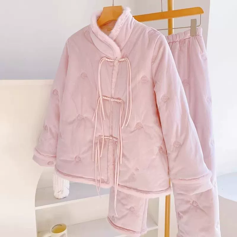 Пижама в китайском стиле женский осенний и зимний