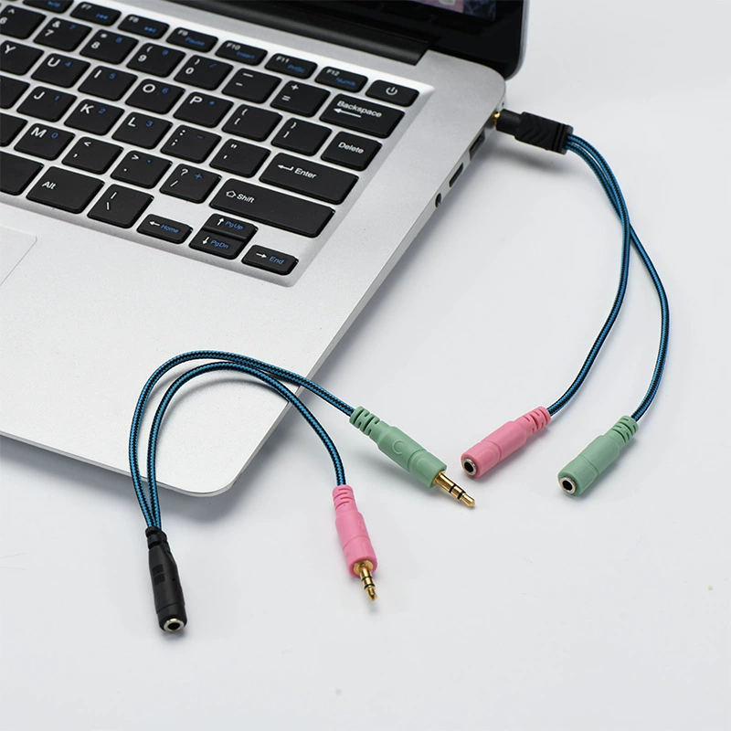Headphones, adapter cable, laptop, microphone, 3.5mm, 2 in 1