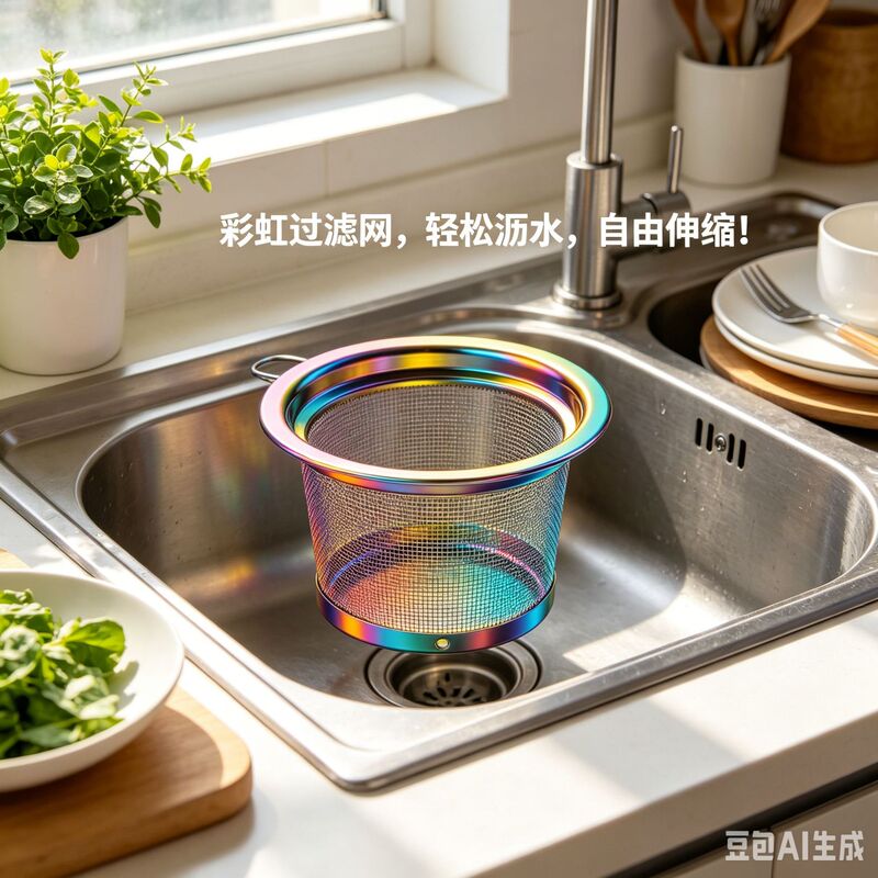 Rainbow Filter Net Kitchen Sink Gadget, Powerful Filter for Residue, Prevents Clogging, Universal for Kitchen Sink Drain