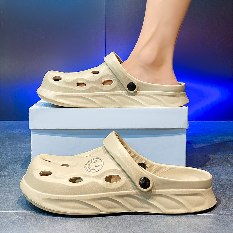 Moda de verano para parejas zapatos de agujero transfronterizos EVA de alta elasticidad, zapatillas de playa para dos exteriores