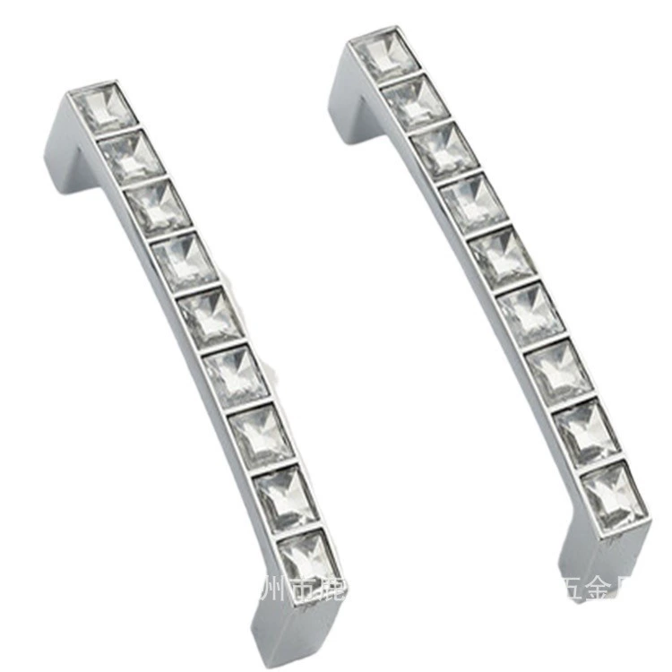 Inlays with crystal stabs Hyundai simple European cabinet drawer closet door inlaid drilling handle